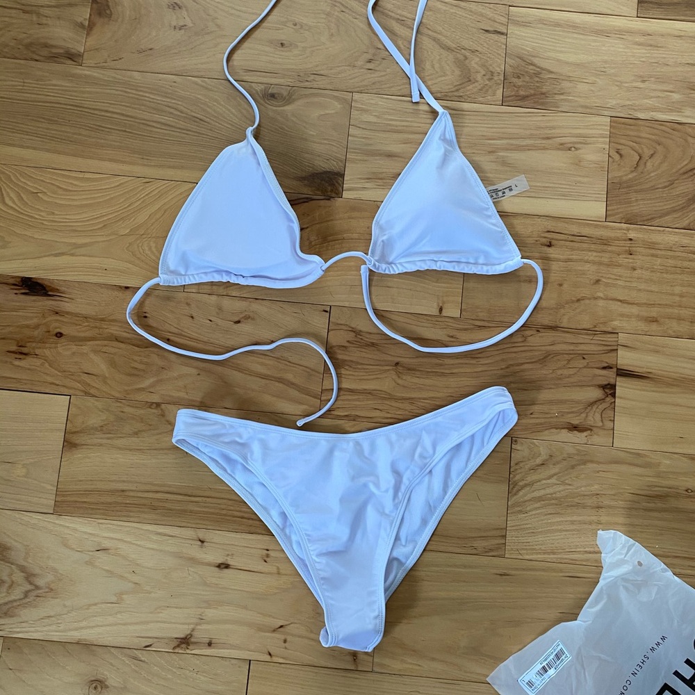 Shein white bikini, L